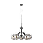 Lampadario Emibig Nova 5 luci E14 nero/argento vetro