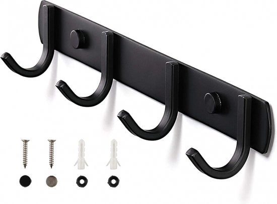 Capocapito - 4 Ganci - Capito di Parete Sospeso - Metallo in Acciaio Inossidabile - Appigli per Asciugamani - Capito di Parete - Gancio di Parete - Hanger di Parete - Ophanghaken