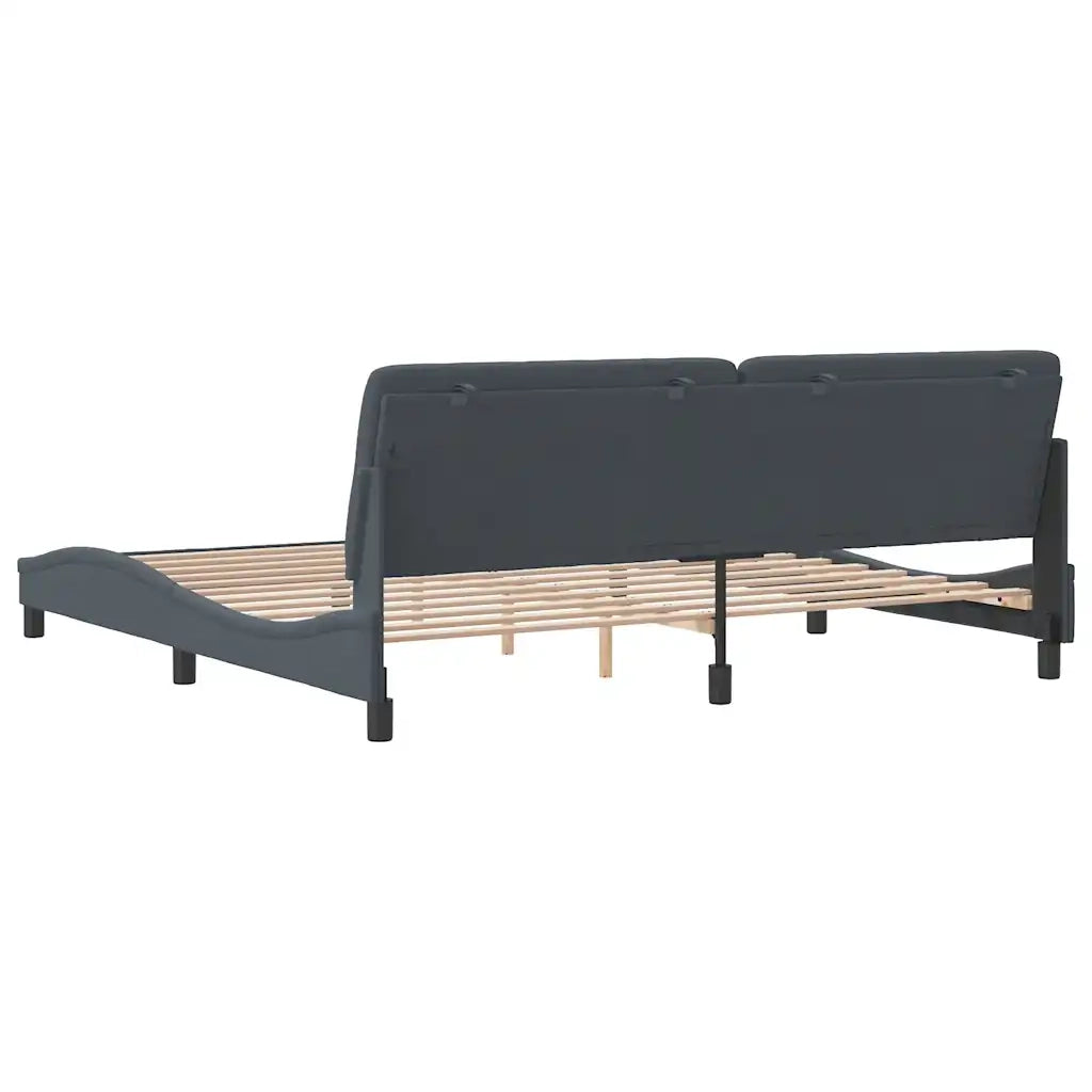 Letto matrimoniale | Letto per adulti | Giroletto senza Materasso Grigio Scuro 200x200 cm Velluto