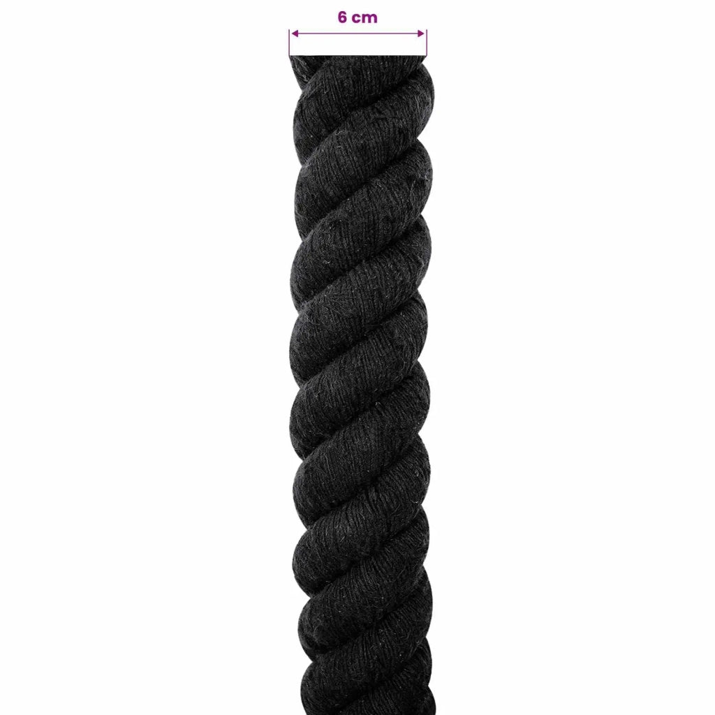 Corda | Fune Nero 6 x 6 x 500 cm Cotone