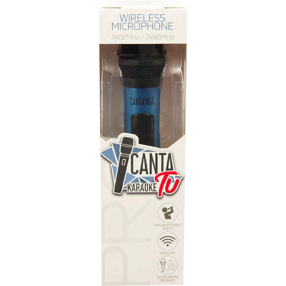 Microfono Wireless per Canta Tu Karaoke PRO Colore Blu Perfetto per i Duetti