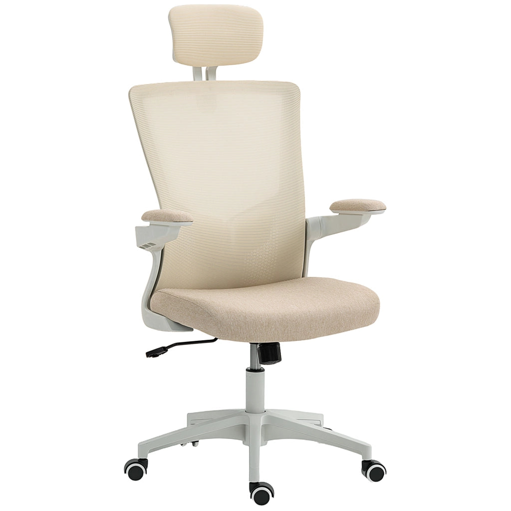 Sedia da ufficio ergonomica ¨C Minimal ¨C beige, imbottita, 60x63x120 cm
