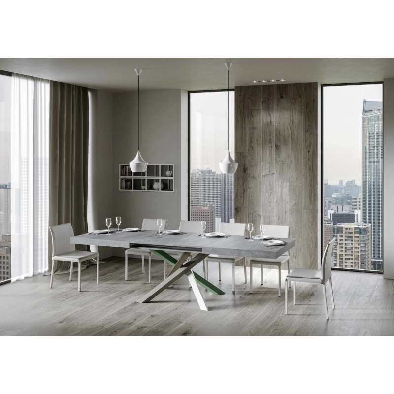 Tavolo allungabile 90x180/284 cm Volantis telaio gambe 4 colori (A) - Cemento