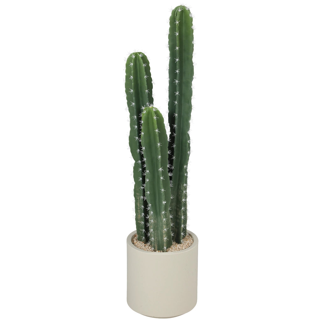 Pianta artificiale cactus grande con vaso ¨C Minimal ¨C 95 cm verde