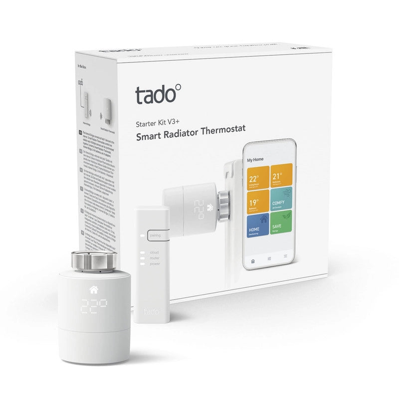 TADO¬? Valvola termostatica kit di base V3+. Valvola termostatica smart.  Controllo tramite app. impianto centralizzato