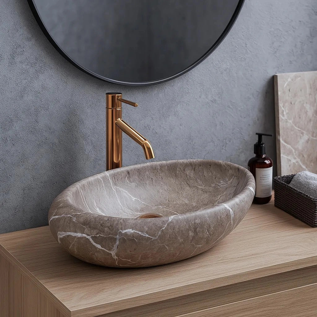 Lavabo Da Appoggio Rea Roxy B Stone Nature