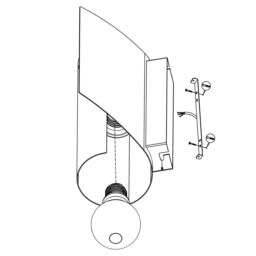 Applique Moderna Falicetto Acciaio Nero 1 Luce E27