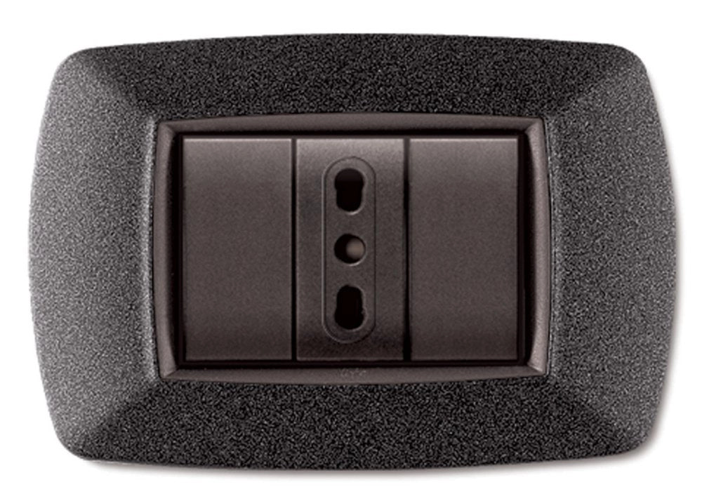 10pz placca life mod. living vulcanizzato grigio notte 3posti cod:ferx.41552