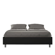 BS COM Letto matrimoniale contenitore apertura comoda imbottito 160x190 similpelle nero