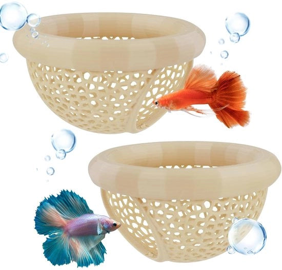Due tunnel di grotta per acquario, accessori per acquario, decorazioni galleggianti per acquario, accessori per pesci, gamberi, attrezzature per la coltivazione, decorazioni, grotte creative