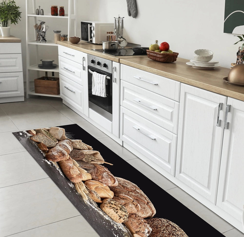 Tappeto Cucina Antiscivolo Made in Italy Passatoia Antimacchia Multiuso Corridoio Soggiorno Lavabile in Lavatrice - 50x150 - Pane