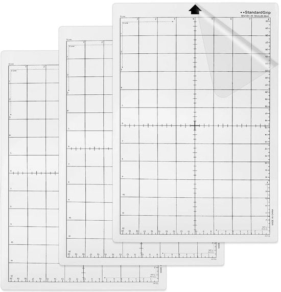 Snijmat per silhouet per portret, 3 pezzi manico standard, snijmat auto-riparabile, snijmat antiscivolo con righello per artigianato, cucito, scrapbooking, 22,3 x 33,5 cm