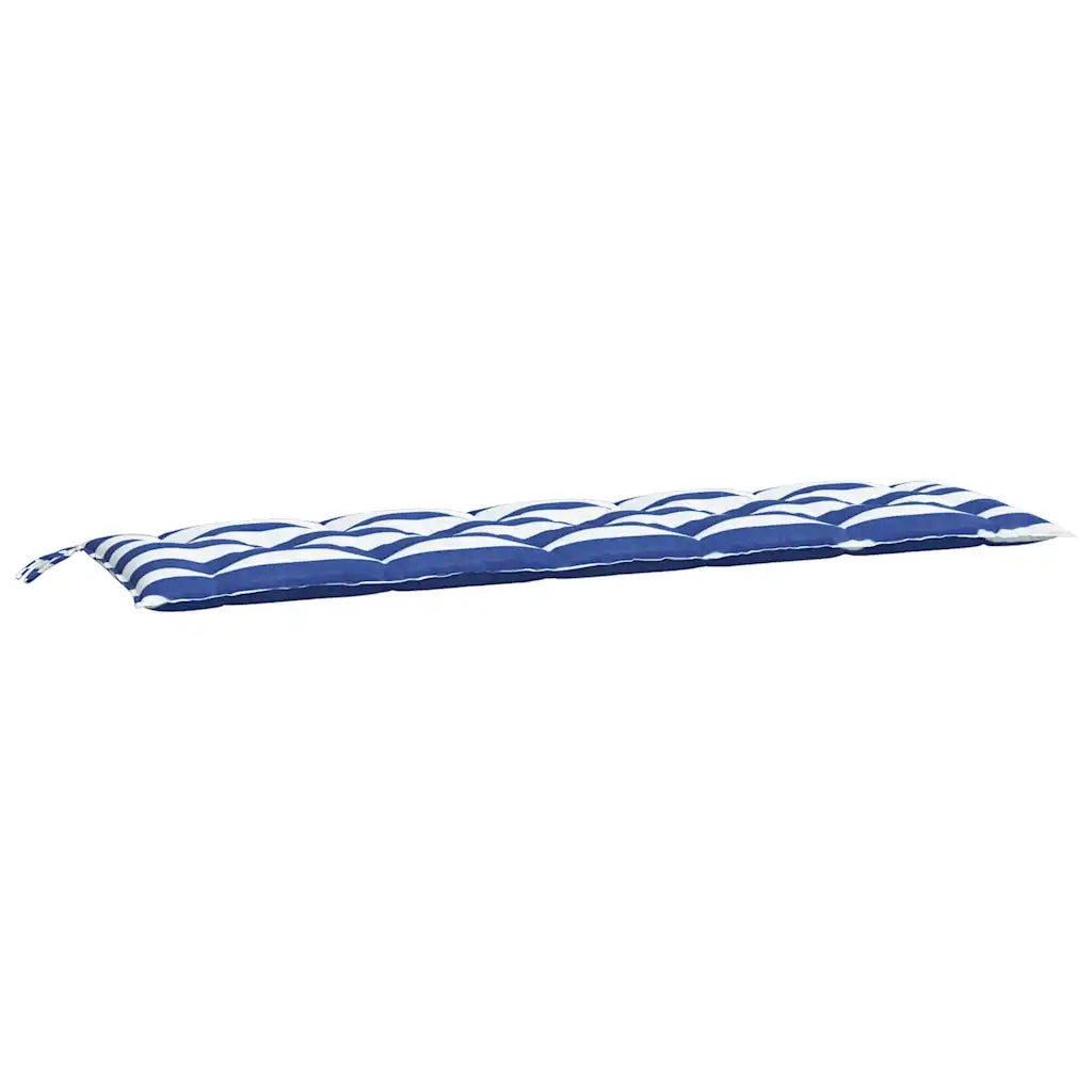 Cuscini per Panca 2 pz-Set di 2 Cuscini per panchina Strisce Blu e Bianche in Tessuto Oxford