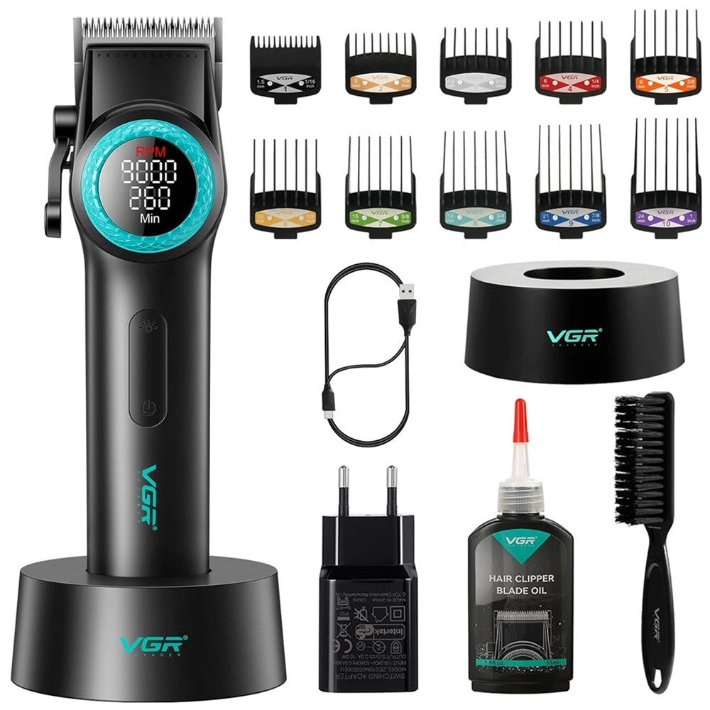 Trade Shop - Tagliacapelli Professionale Da Uomo Senza Fili Per Barbieri Display A Led V-001 -