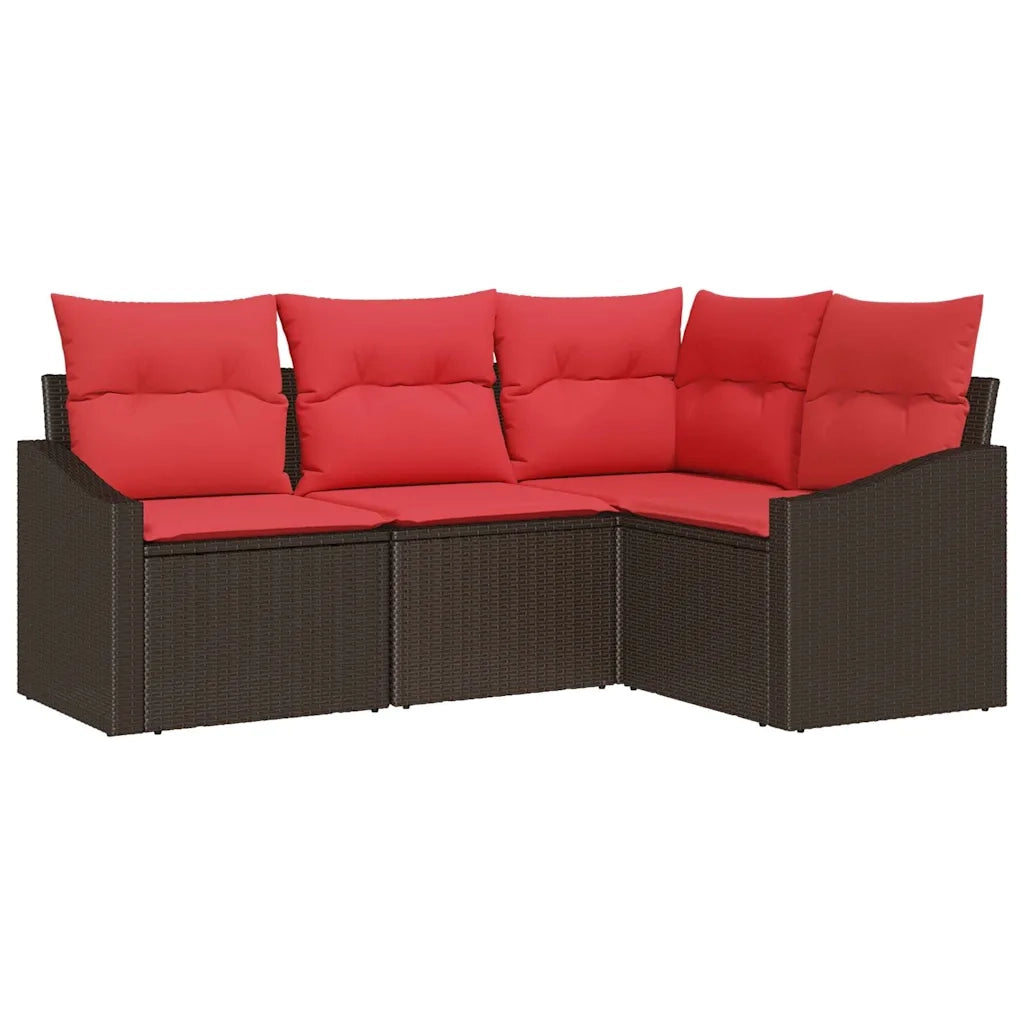Set di divani 4 pz Marrone polyrattan 3346704