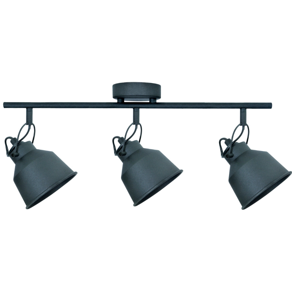 Lampada parete/soffitto orientabile 3 luci nera E14 Polux