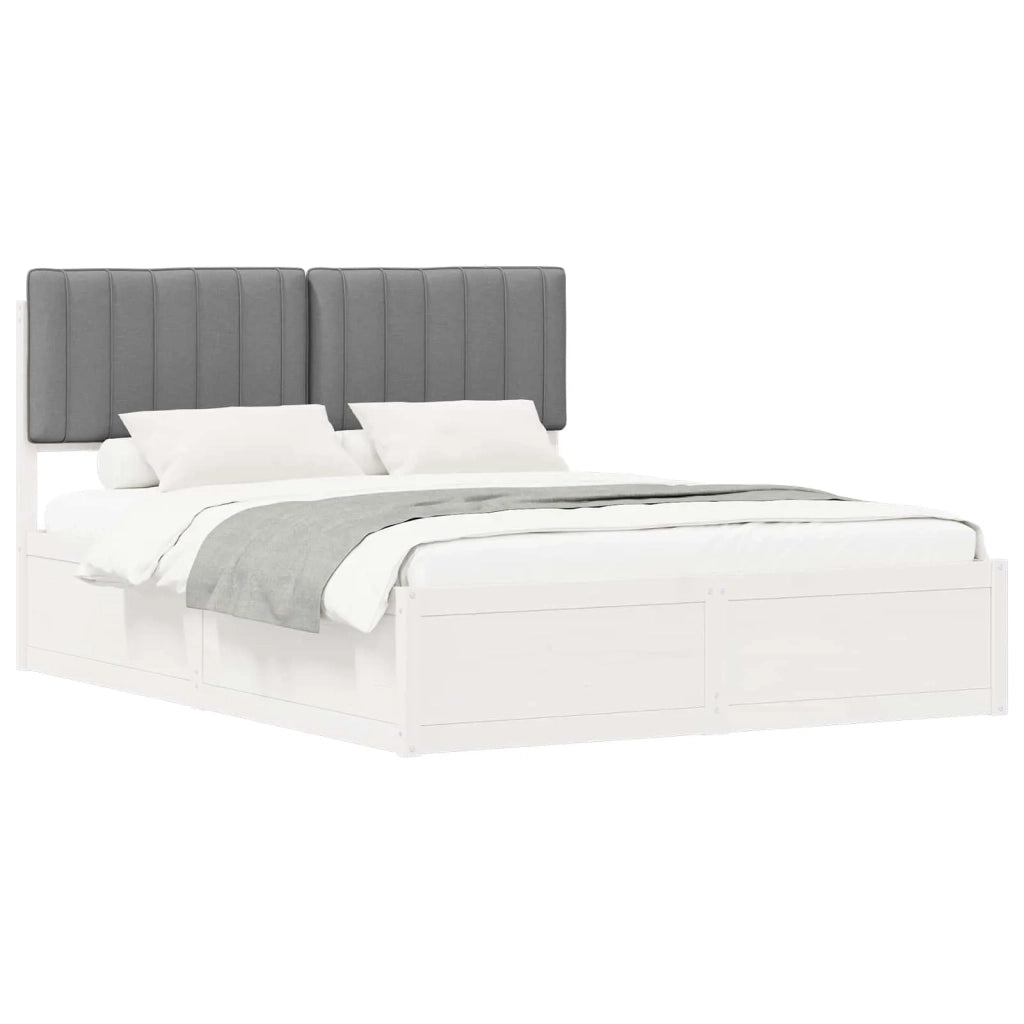 Letto con Testiera Rivestita Grigio chiaro 160 x 200 cm