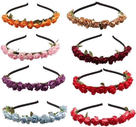 Corona di fiori per capelli - Fascia capelluta morbida - Pelle amica - Colorazione sfumata - Accessorio di festa - Ideale per matrimoni e cerimonie
