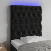 Testiera a LED Nera 80x7x118/128 cm in Velluto 3122792