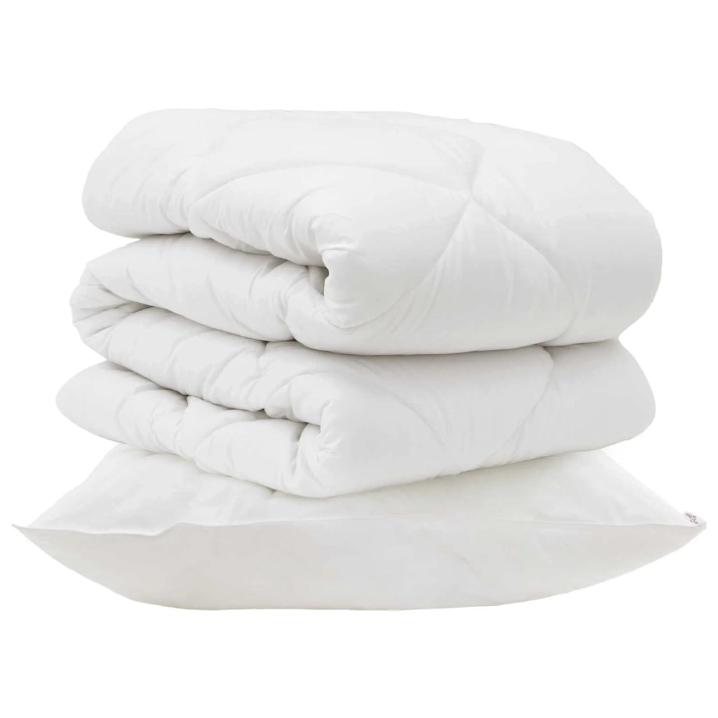 Piumone | Duvet con cuscino 2 pz Bianco Microfibra
