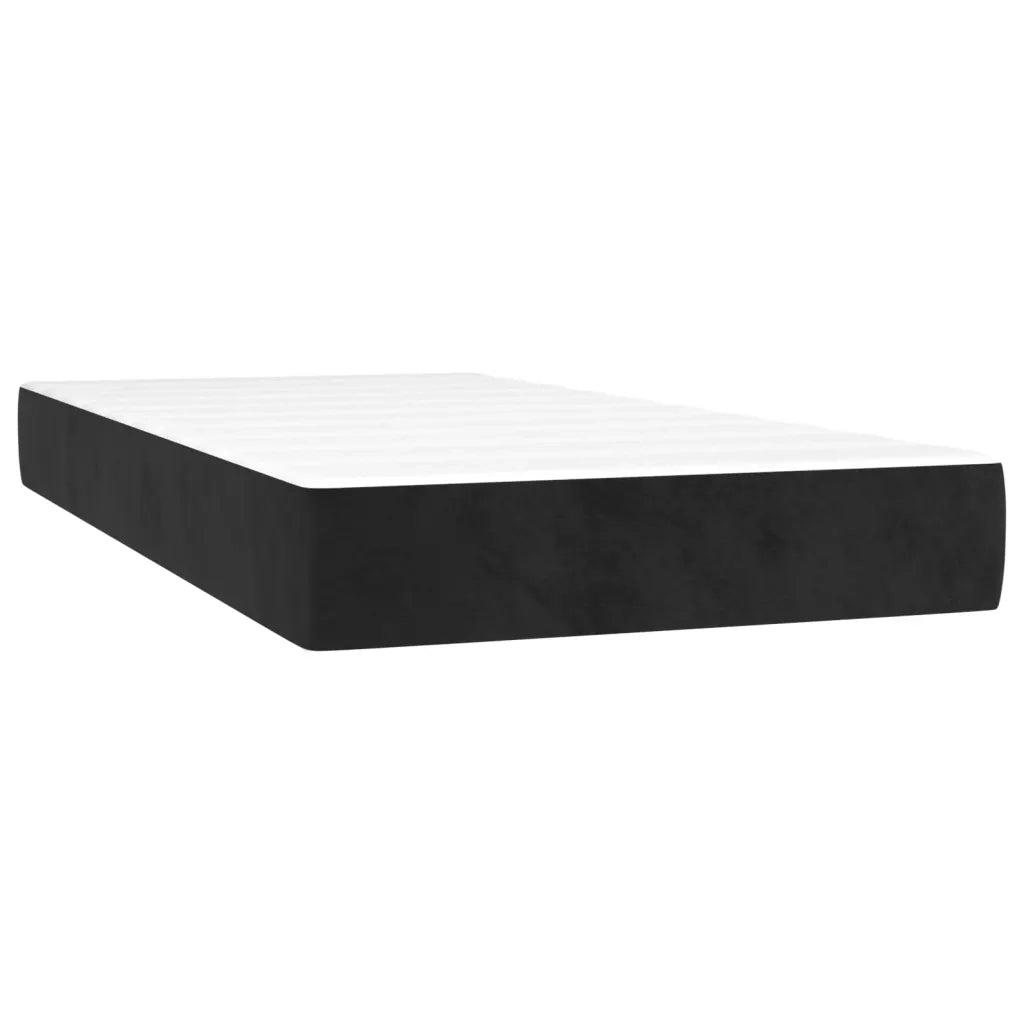 Letto a Molle con Materasso e LED Nero 90x200 cm in Velluto 3136043