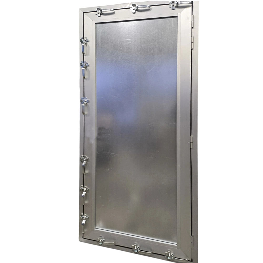 Porta antiallagamento su misura anta unica altezza da 160 a 220 cm larghezza da 60 a 100 cm colore alluminio