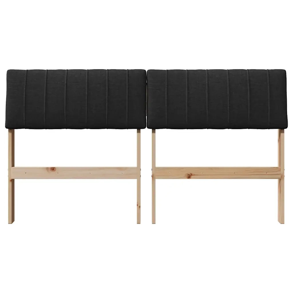 Testiera | Testata imbottita Nero 140 cm Pino massello
