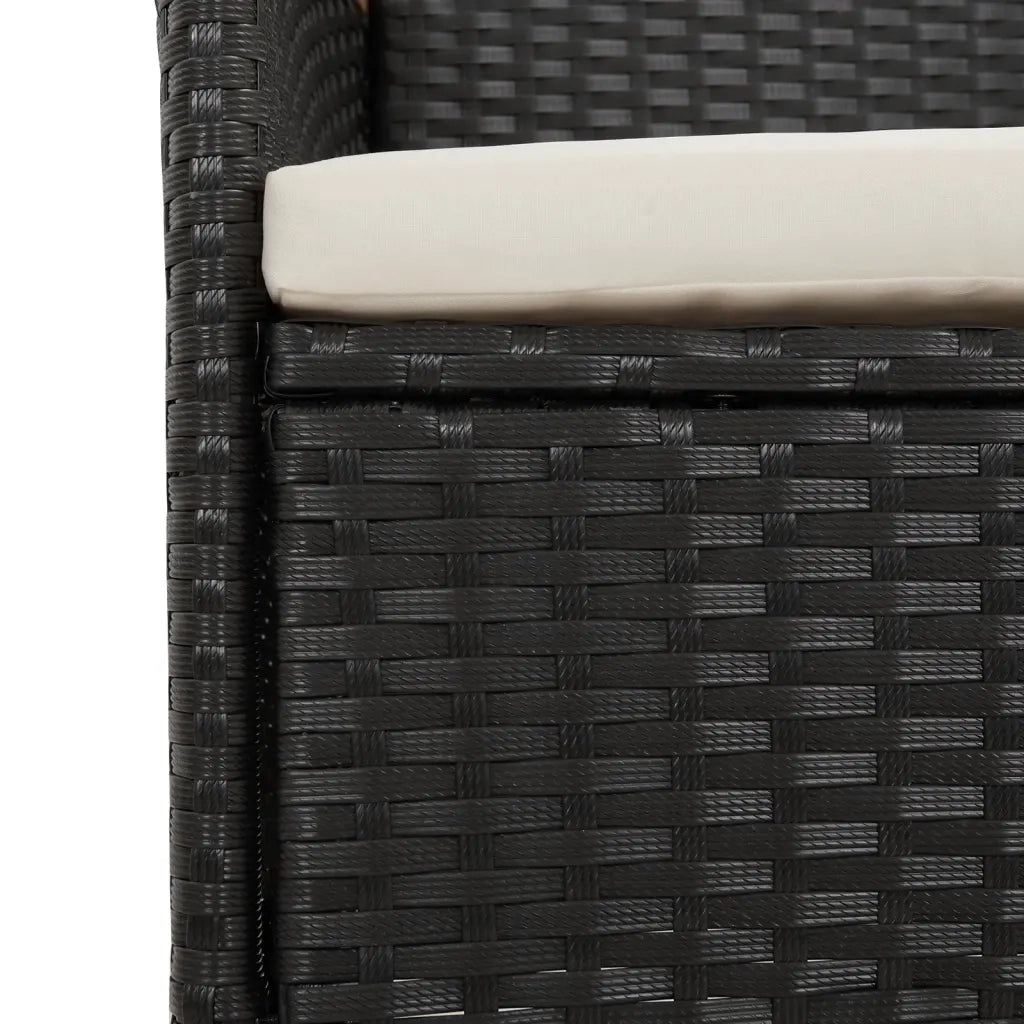 Set da Pranzo da Giardino 11 pz con Cuscini in Polyrattan Nero 3277530