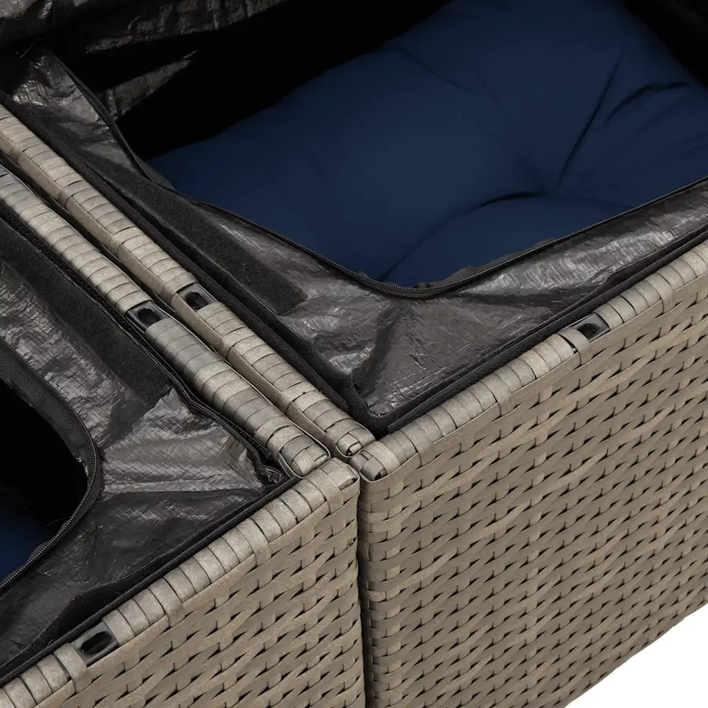 Set Divani da Giardino 6 pz con Cuscini Grigio in Polyrattan 3256341