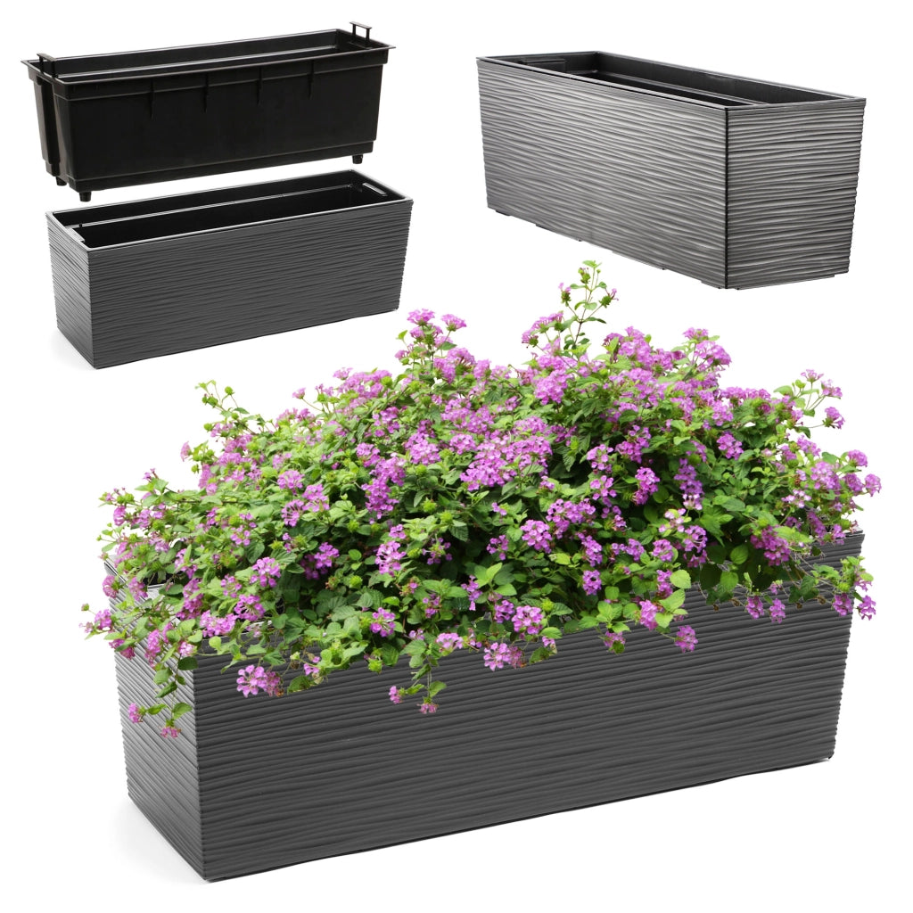 Vaso da fiori KADAX per balcone con supporto per fiori integrato per balaustra, 19x56 cm