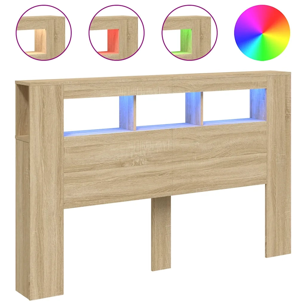 Testiera LED Rovere Sonoma 160x18,5x103,5 cm Legno Multistrato 837353