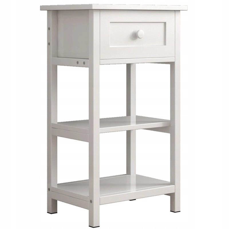 Comodino laterale con cassetto e 2 ripiani, stile loft, in legno, moderno, 45 cm