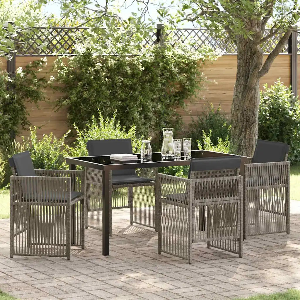 Set da Pranzo per Giardino 5 pcs Grigio