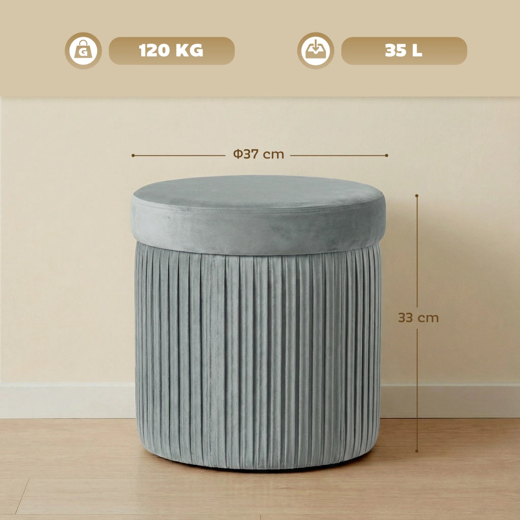 Pouf con cassetti ¨C Minimal ¨C Grigio scuro 38x38x38 cm