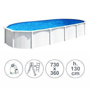 Piscina fuori terra in acciaio WHITE POOL 730x360x130 cm