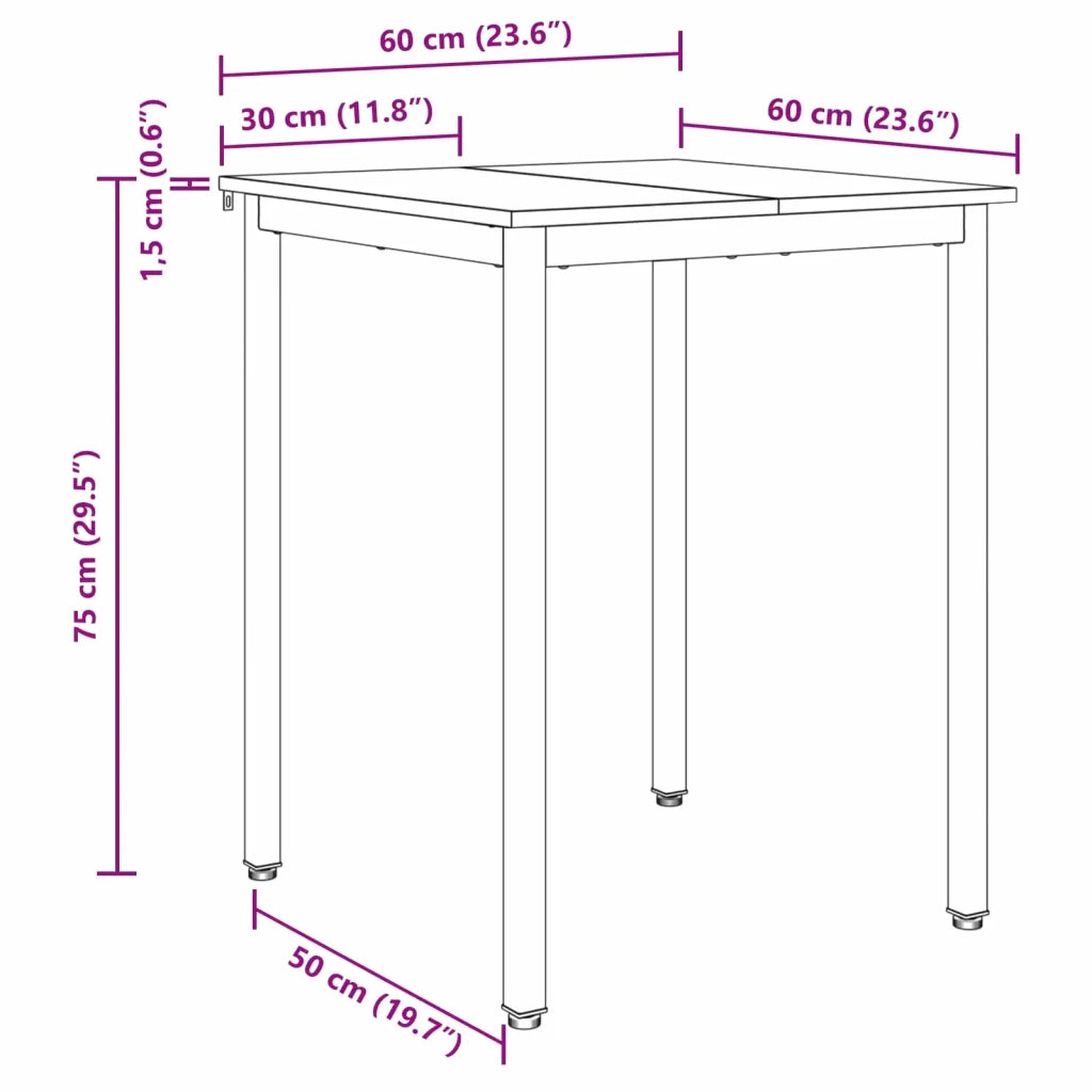 Tavoli da pranzo 60 x 60 x 75 cm METALLO 892617