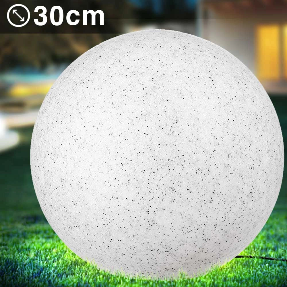 Lampada Sfera Giardino 30cm Luce Illuminazione Esterno Attacc E27 Effetto Pietra
