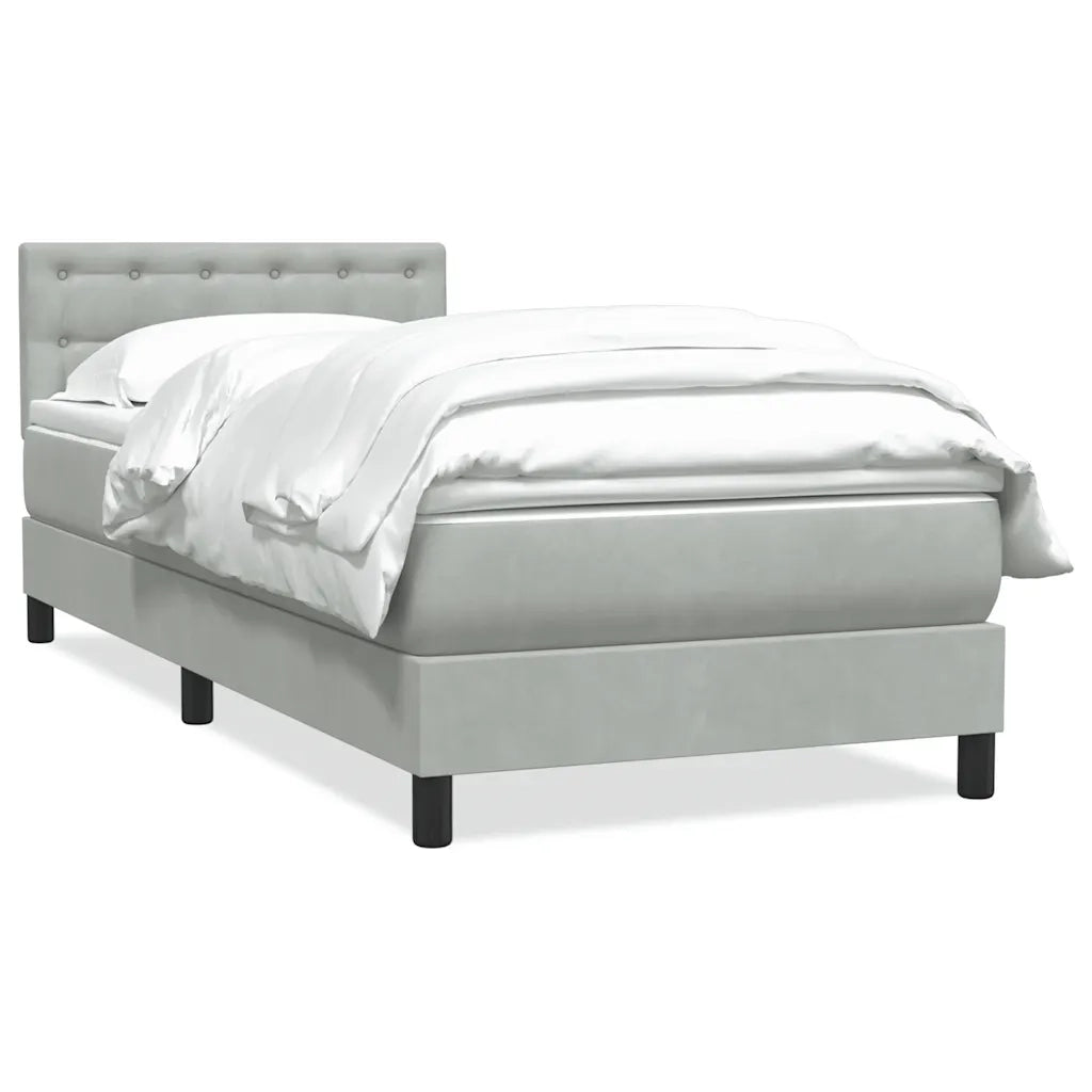 Giroletto a Molle con Materasso Grigio Chiaro 80x210 cm Velluto 3316569