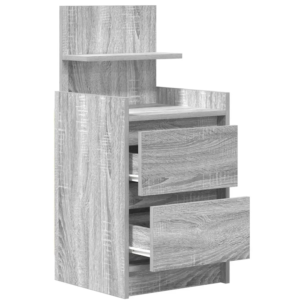 Comodini con 2 Cassetti 2 pz Grigio Sonoma 38x34x80 cm 861366