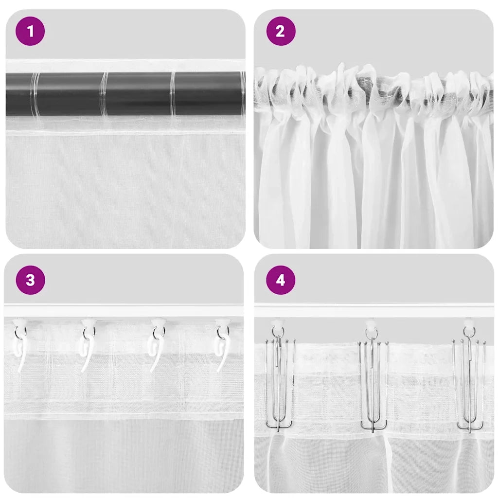 Tende in Voile con Tasche per Aste 2 pz Arancio 4102193