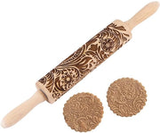 Rolla per impasto in legno 3D decorativo - Dimensioni 35 x 4,5 cm