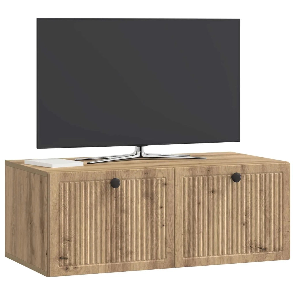 Mobile Porta TV da Muro-Credenza per TV sospesa Rovere Artigianale 78,5 x 41 x 30 cm 402172