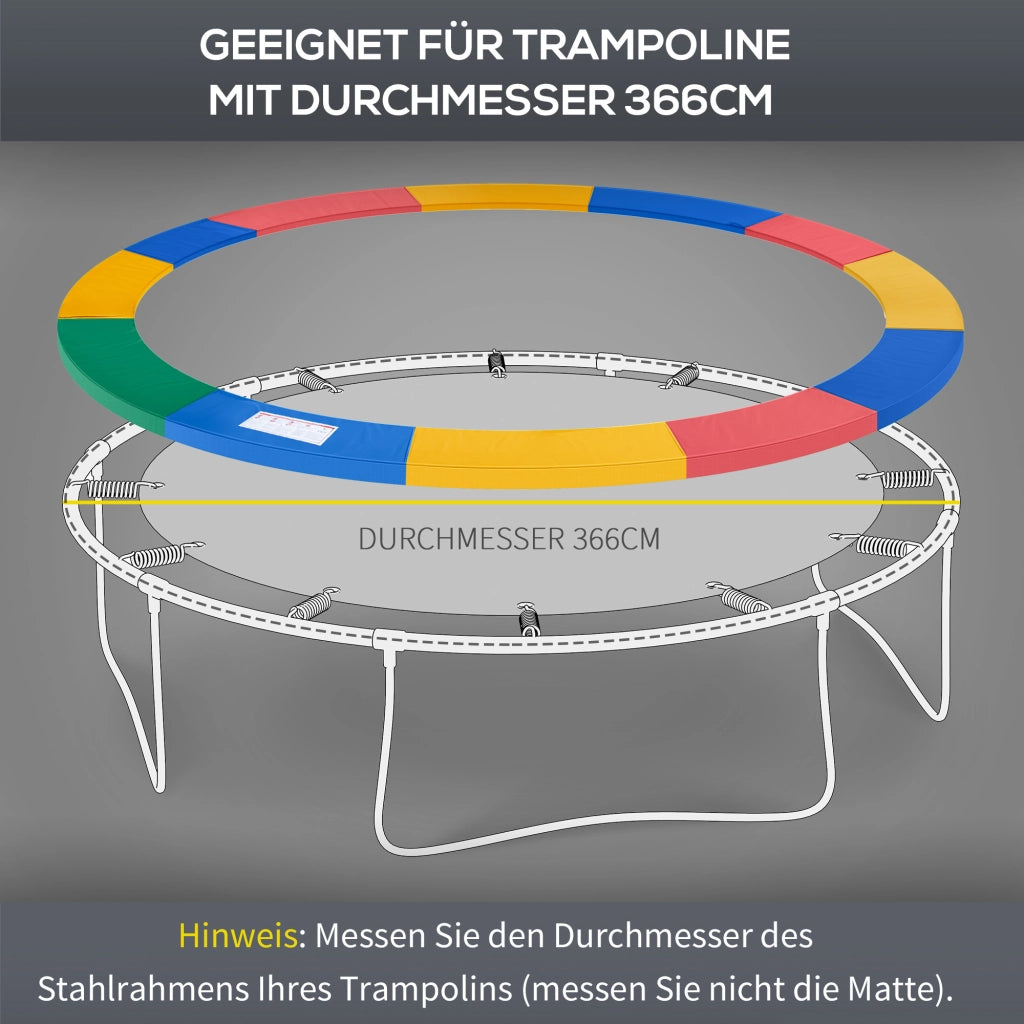Copertura per Trampolino ¨C Minimal ¨C ?366cm, Rosso Giallo Blu, UV-resistente