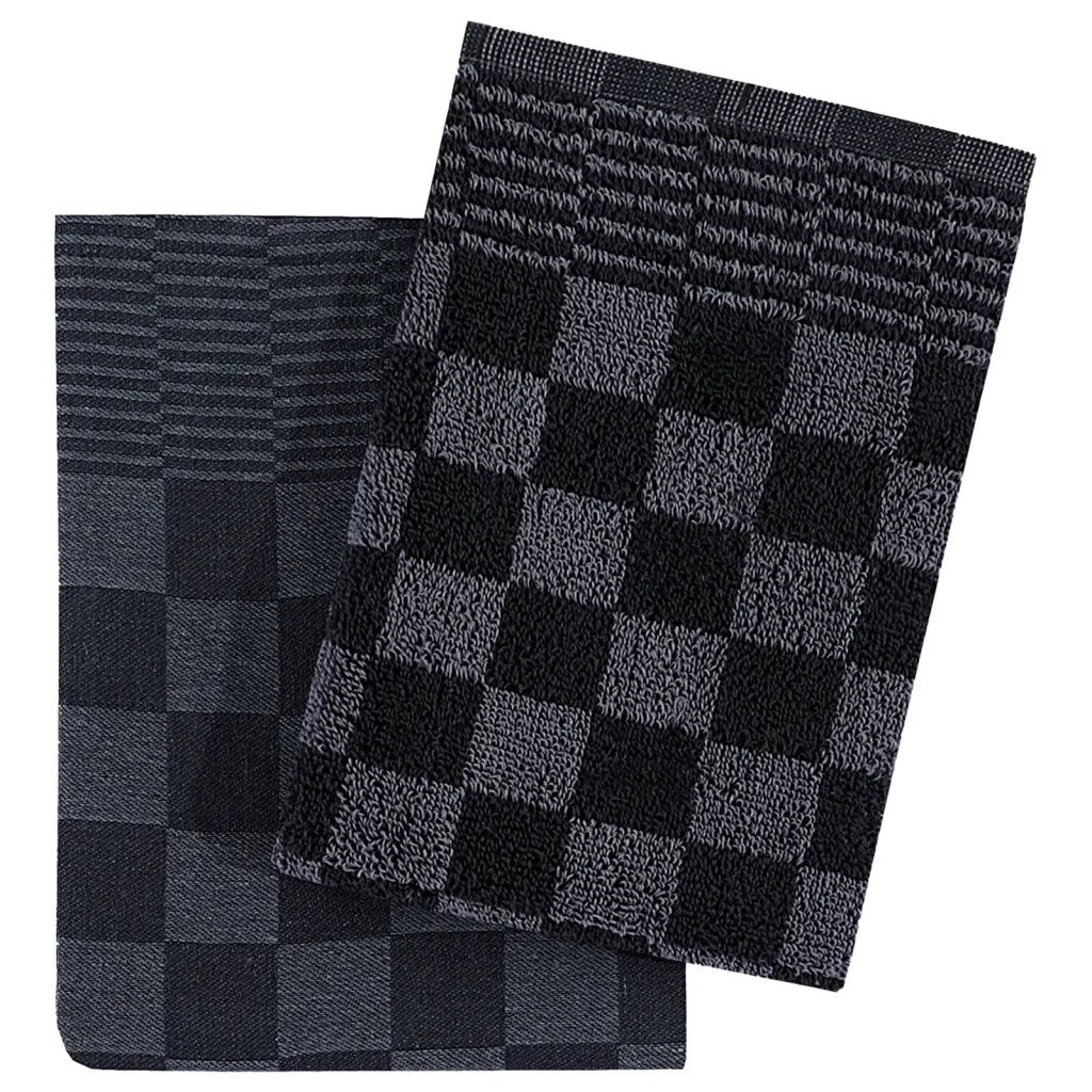 Set Strofinacci 20 pz in Cotone Nero e Grigio 136286
