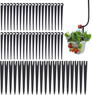 Supporti per tubi di irrigazione - 60 pezzi - 11 cm - Nero - Resistente ai raggi UV - Adatto per 4/7 connessi - Supporti irrigazione
