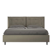 BS COM Letto matrimoniale con rete imbottito 160x200 similpelle cappuccino