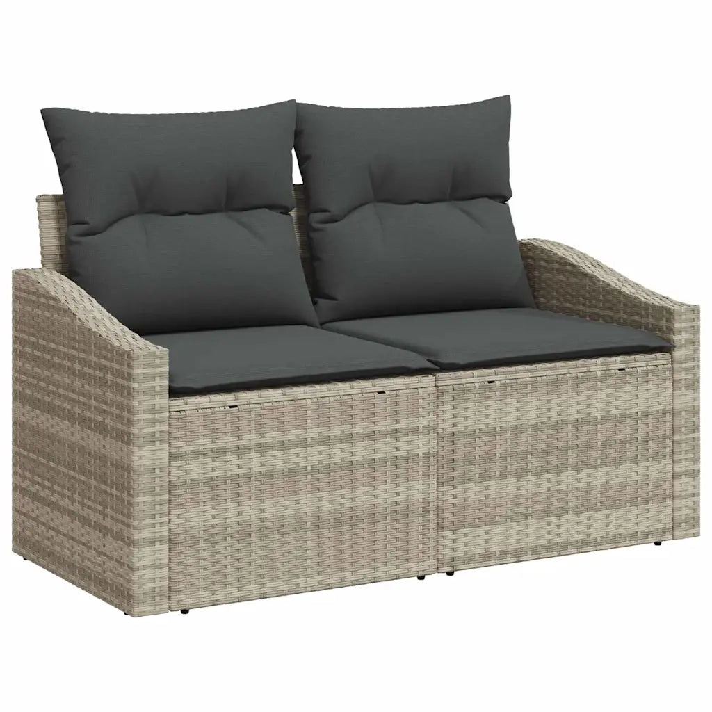 Set Divano da Giardino 8 pcs Grigio chiaro Poly Rattan 3359849
