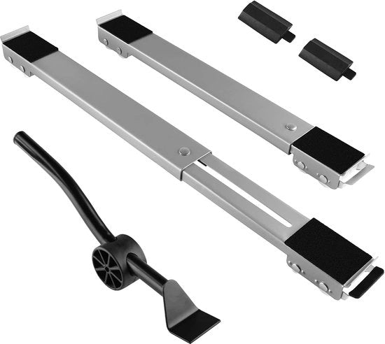 Sostegno per lavatrice con ruote - versatile - set da 2 - color argento
