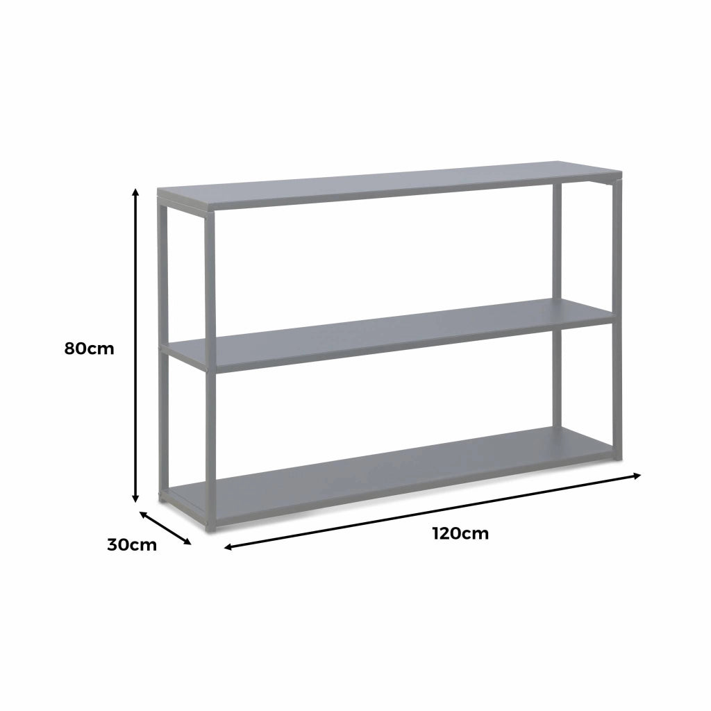 Libreria industriale in metallo nero, 120cm, nero