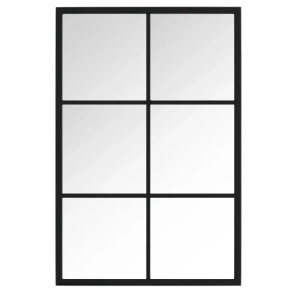 Specchio da Parete Nero 60x40 cm in Metallo 342205
